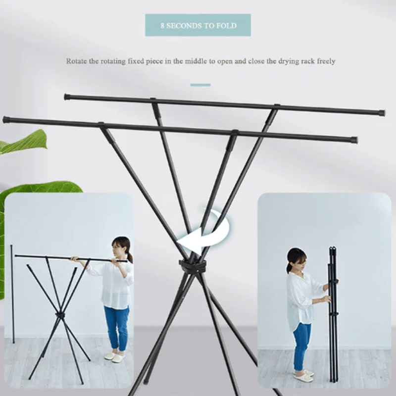Foldable X-Shaped Indoor Clothes Drying Rack