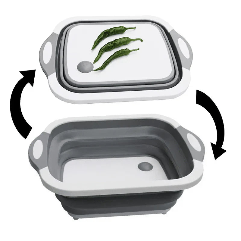 Plastic Folding Chopping Board Kitchen Washing Basket