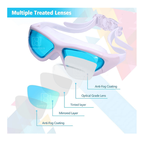 Protective Film Swimming Goggles With Ear Plugs