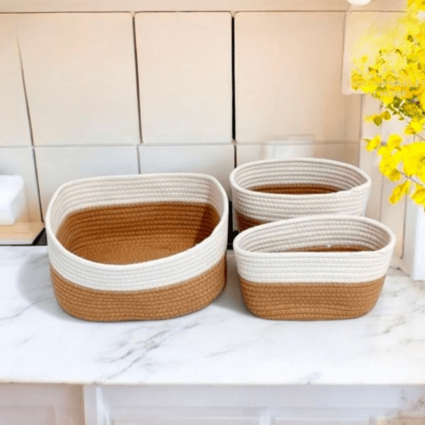 Set of 3 Woven Storage Baskets