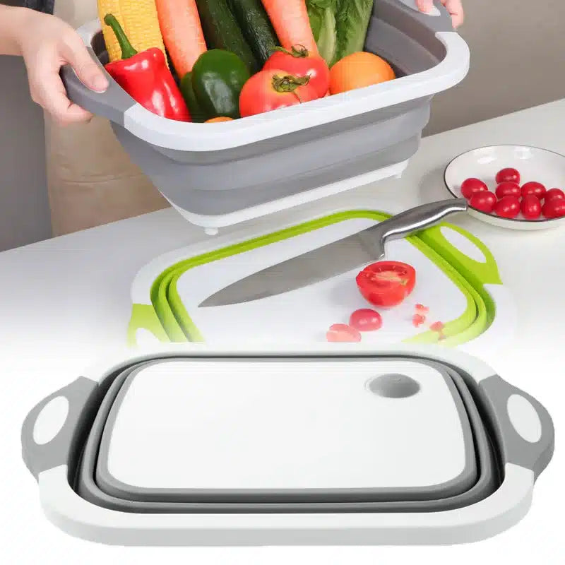 Plastic Folding Chopping Board Kitchen Washing Basket