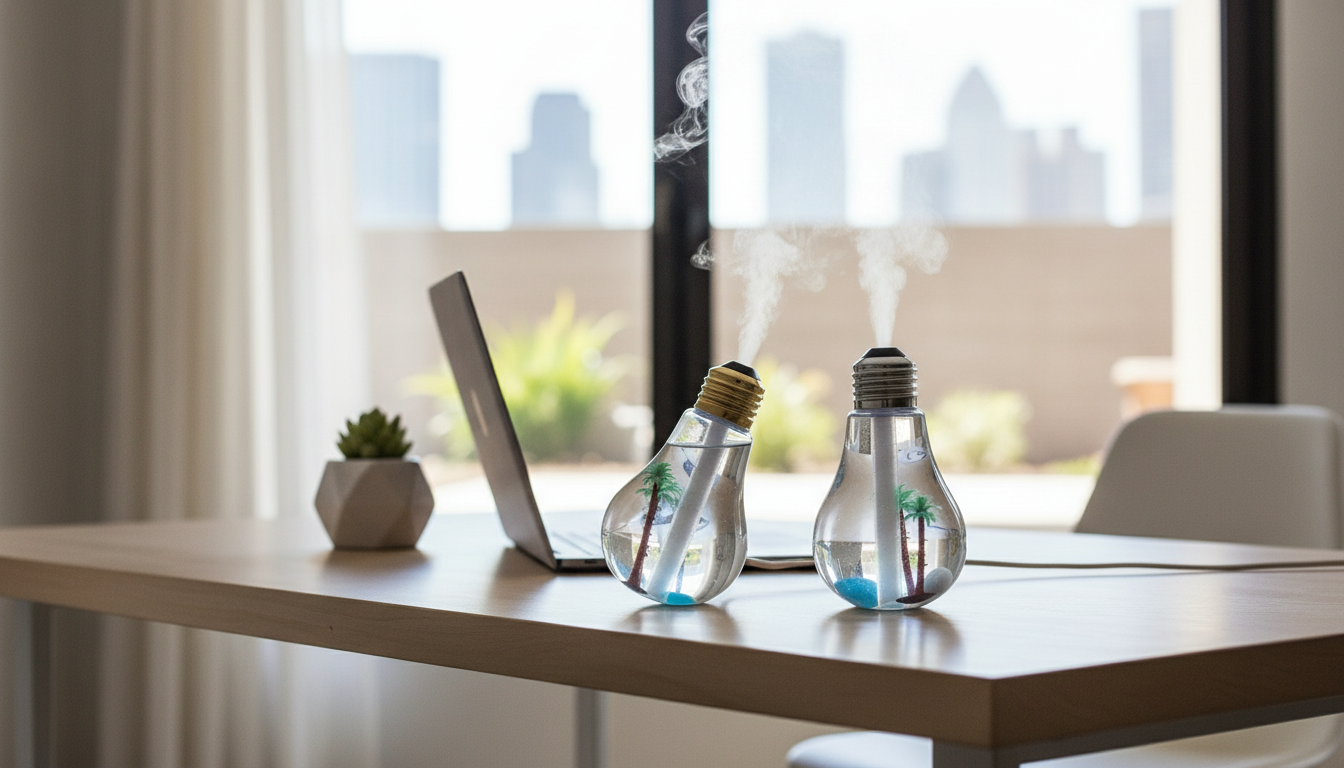 Desktop portable bulb humidifier